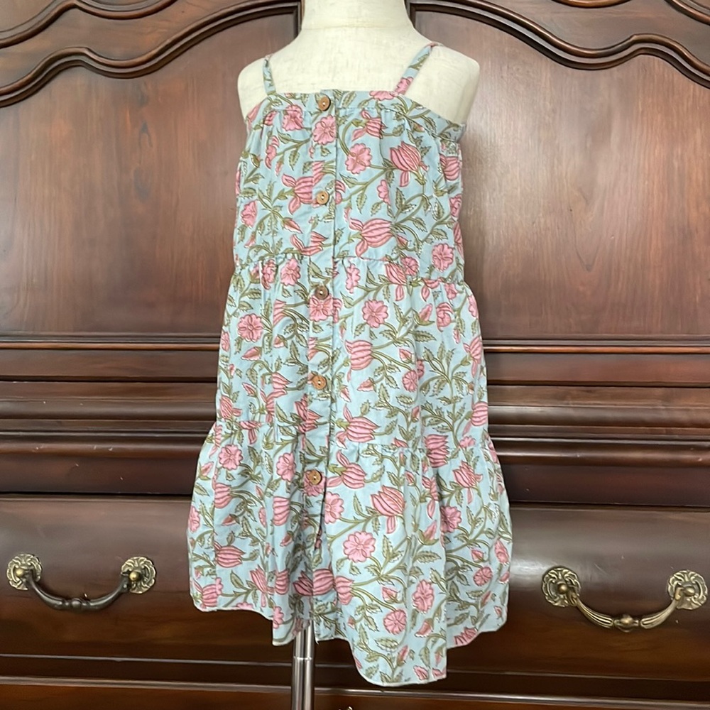 Yo Baby Floral Sundress 12-18M Blue Pink Boho Summer Toddler Dress